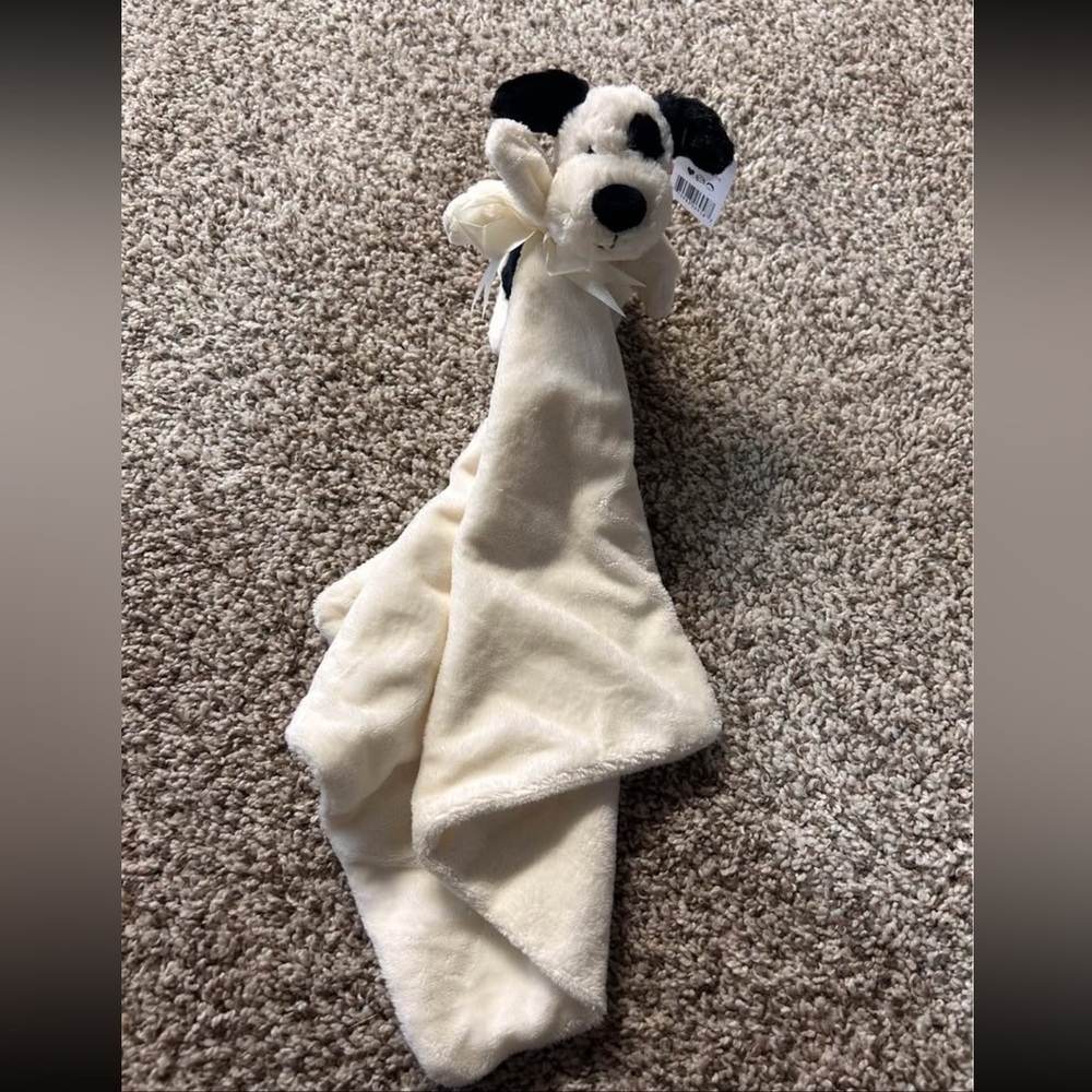 NWT! Jellycat Bashful Black and Cream Puppy Soother